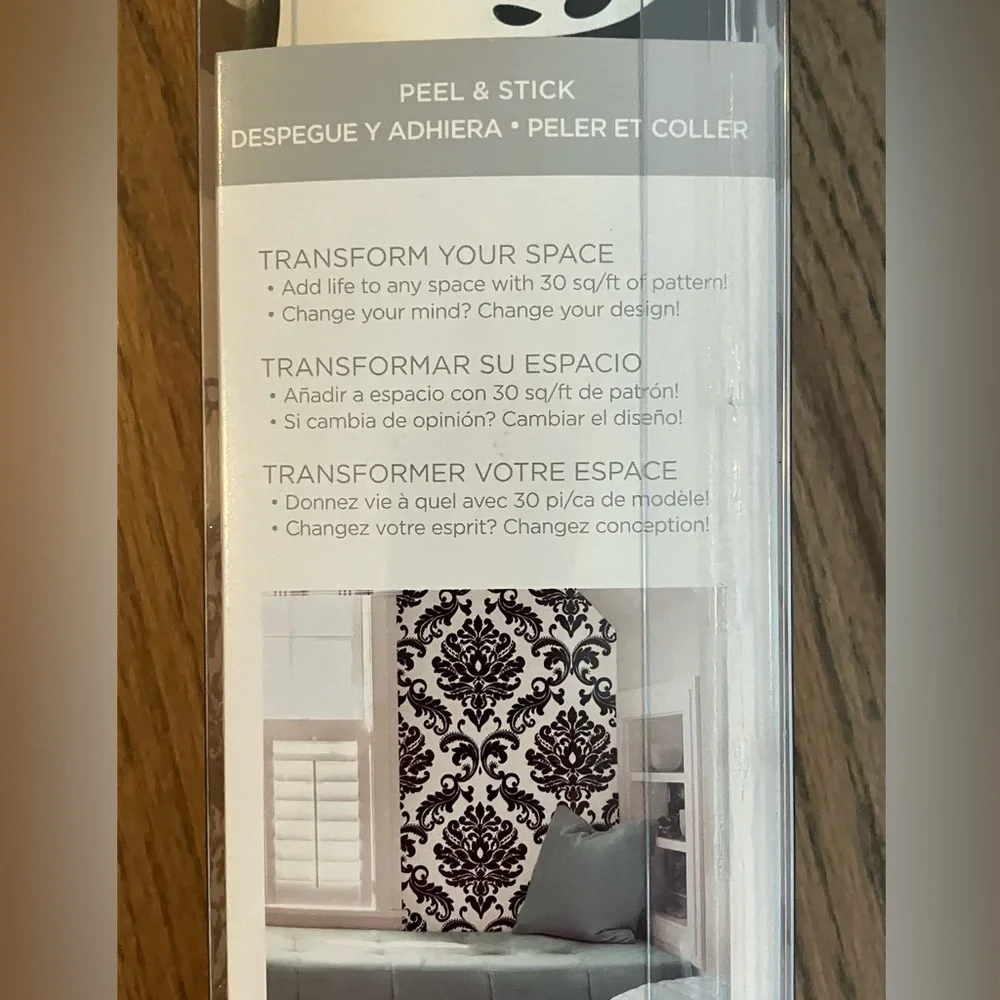NEW!! NuWallpaper Wall Pops! Black & White Vinyl Peel & Stick Washable Wallpaper